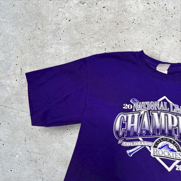 2007 Colorado Rockies NL Champions T-Shirt Large Purple MLB Postseason - Picture 4 of 10